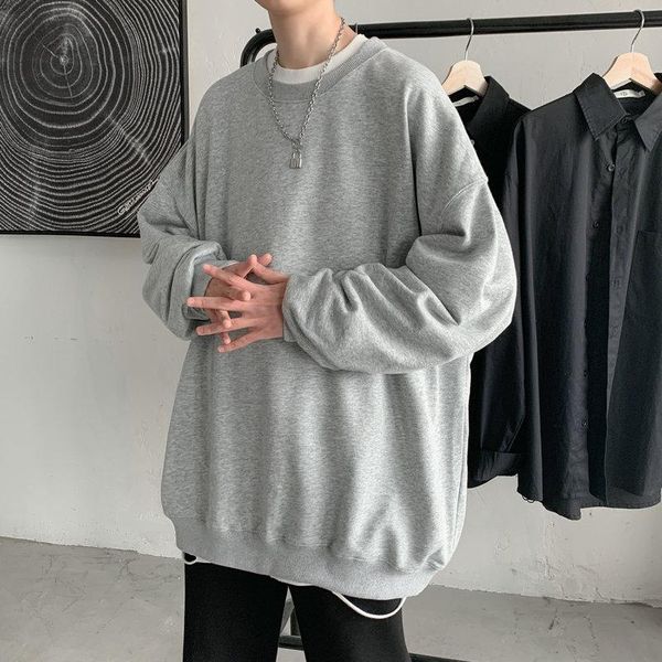 

men's hoodies & sweatshirts 2021 sweatshirt men black white hip hop punk pullover streetwear casual mode clothing oversized korean hara