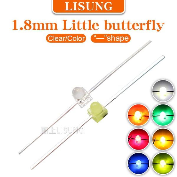 

light beads 1000pcs/bag 1.8mm led lamp in line white green yellow blue red emitting diode straight flat foot lndicator