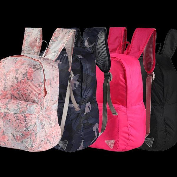 

outdoor backpack light and thin skin bag men's women's leisure travel sports schoolbag folding black bags