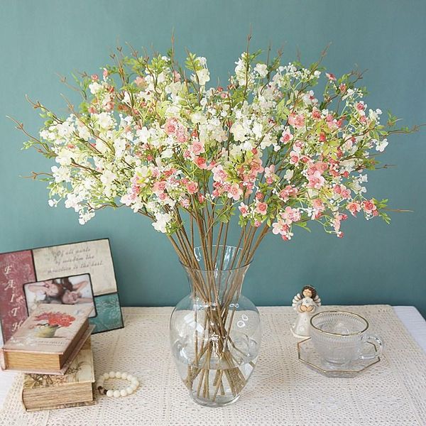 

decorative flowers & wreaths 1pc pearl plum single branch artificial flower home living room study courtyard stage decoration ornaments
