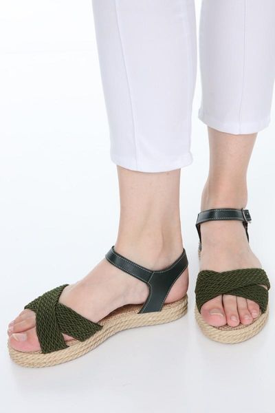 

sandals women's khaki green mash orthopedic, Black