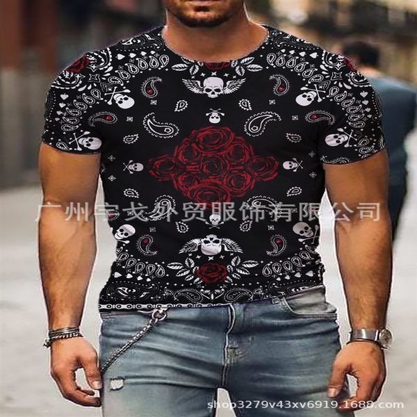 

01i 2021 summer t-wofashion print simple 2021 summer men's t-shirts) women'sfashion print simple t-shirt, White;black