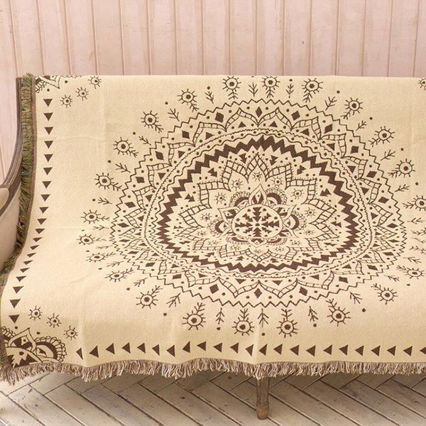 

blankets european simple sofa blanket beige cotton towel bed full-cover plate flowers air conditioning leisure nap