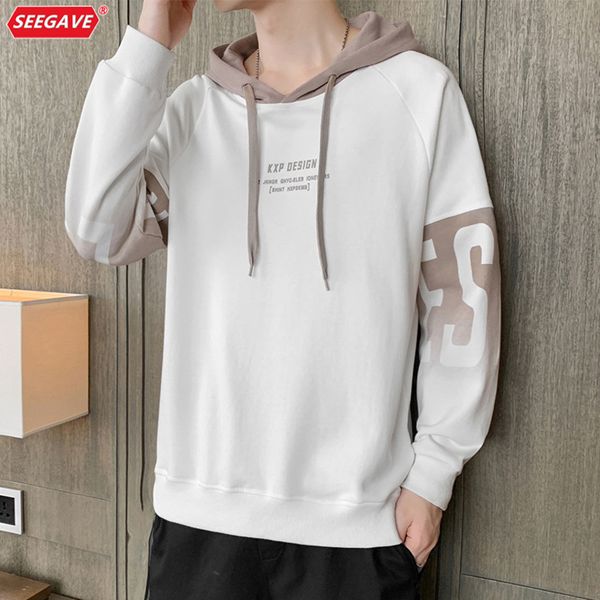 

men's sweater 2022 spring and autumn new gradient trend ins hooded cloth loose long sve bottomed shirt, Black