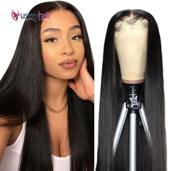 

lace wigs 13x4 front human hair brazilian for women straight 4x4 closure wig pre plucked with baby, Black;brown