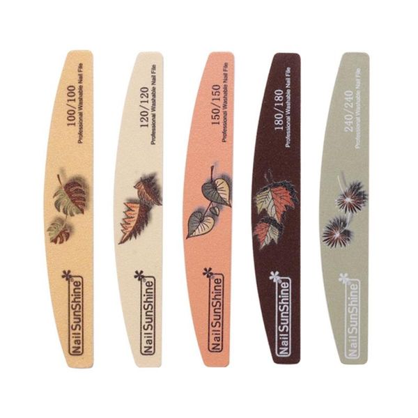 

nail files 5pcs/set art polishing manicure in gel buffing pedicure surface half moon shape care tools