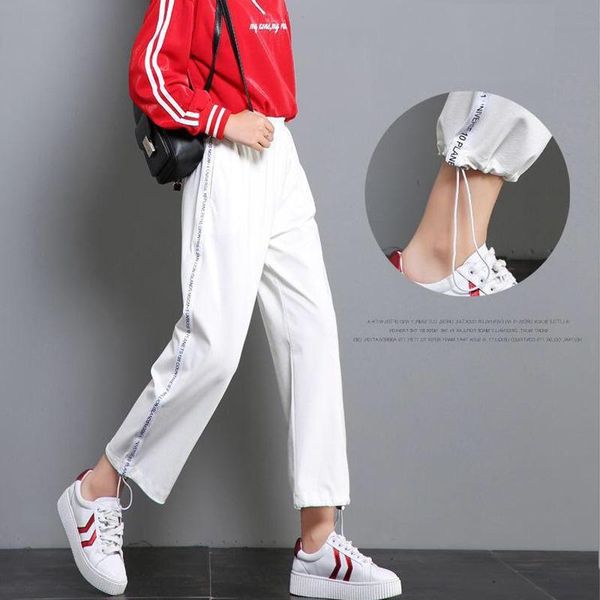 

women's pants & capris black harem women plus size loose sport casual trousers white joggers streetwear mujer pantalon femme pantalones, Black;white