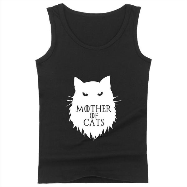 

mother of cats summer men print fitness tank plus size vest fashion bodybuilding workout cool sleeveless shirt, White;black