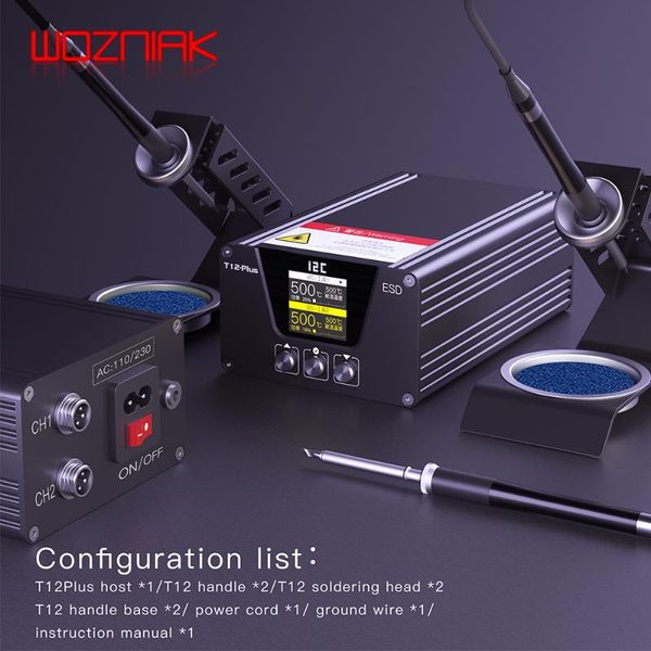 

power tool sets i2c t12-plus 240w intelligence double station soldering 2 seconds heating up fast electric iron maintenance tools