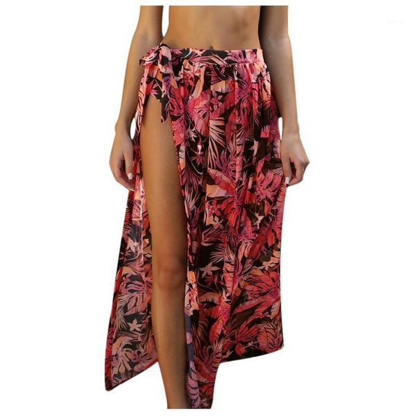 

women printed swimsuit cover up mesh bikini swimwear beach cover-ups wrap skirt girl lace trim hem cute kawaii clothes women's, White;black