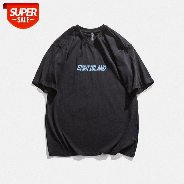 

summer t-shirt japanese original letter printing campus students youth art wear short sleeves #028p, White;black