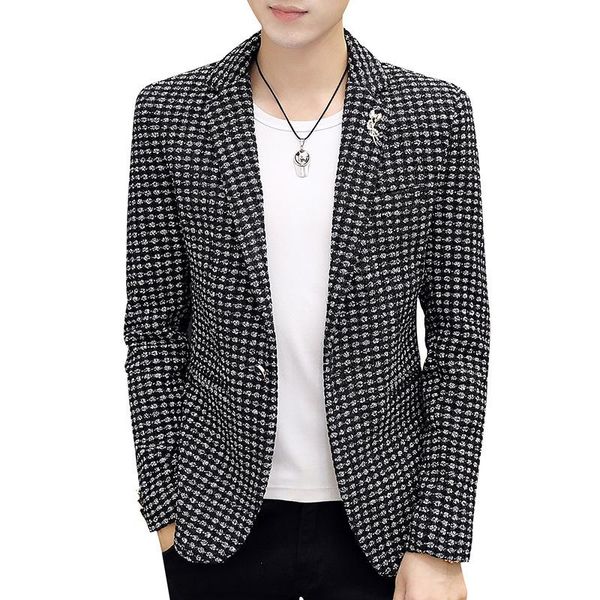 

men's suits & blazers 2021 men leisure young cultivate one's morality, White;black