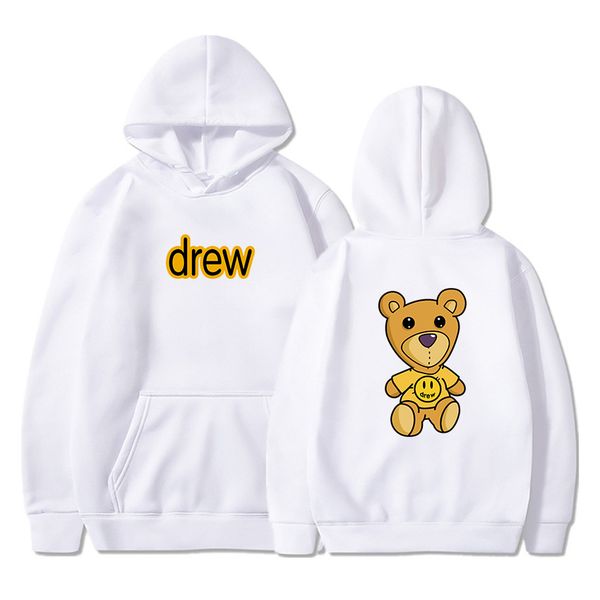 

21fw tide drew house bear print hoodies cute men and women autumn winter couple sweater hoodie loose casual plus size 12 colors, Black