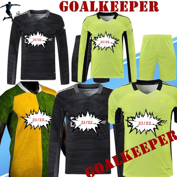 

goalkeeper full short sleeve 21 22 cr rashford pogba soccer jerseys maillot 2021 shirt b.fernandes long sleeves football shirts men training, Black;yellow