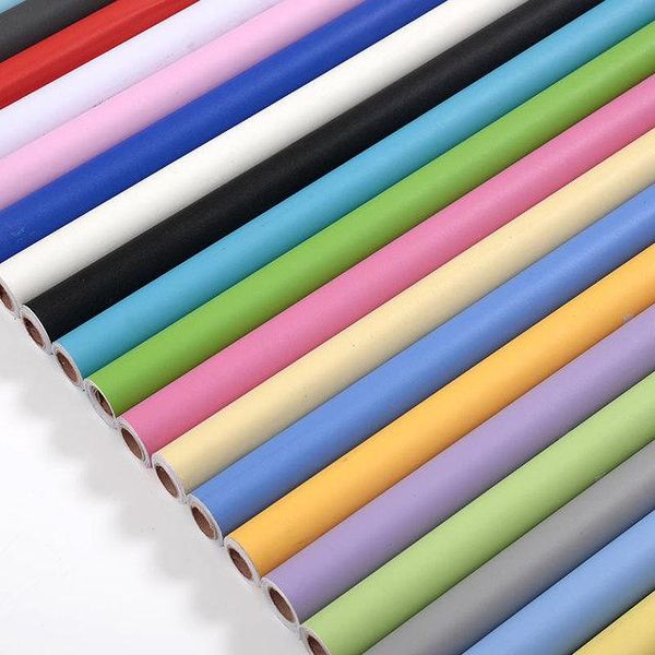 

self-adhesive plain tinct wallpaper solid color thick waterproof stain frosted wall paste bedroom monochrome renovation sticker wallpapers