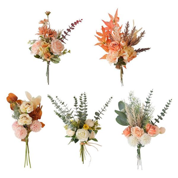 

decorative flowers & wreaths wedding combination bouquet bridal cuttings artificial bouquets plastic for home decor scrapbook hand tie fake