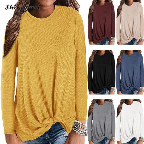 

women's sweaters women sweater 2021 fashion knot autumn winter knitted pullover long sleeve loose pull femme causal jumper solid knitwe, White;black
