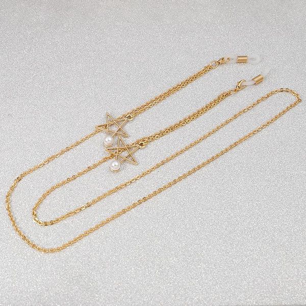 

sunglasses cases & bags gold plated link chain pearl star tassel reading glasses rope strap cord holder neck head band accessories