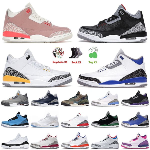 

2022 basketball shoes iii rust pink black cement laser orange racer blue mens women fragment jumpman sneakers trainers 36-47