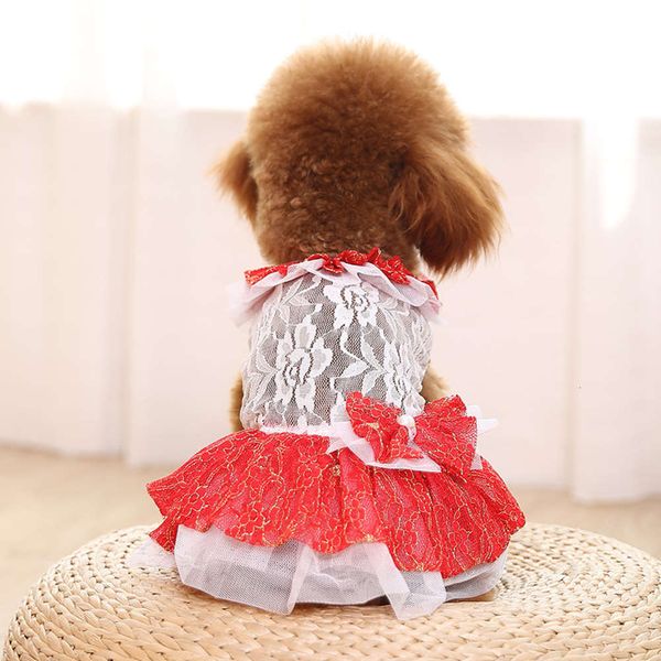 

the dog clothes cartoon summer lace skirt pet dog clothes