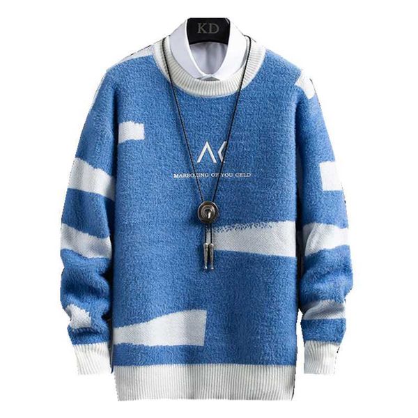 

men's vests mens autumn winter cashmere warm sweater men turtleneck pullover patchwork slim fit sweaters knitted jumper fqpb, Black;white