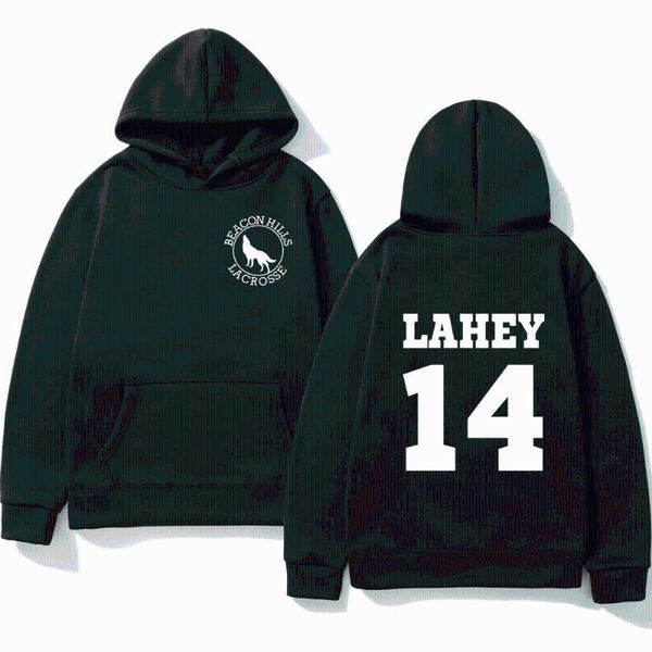 

men's hoodies & sweatshirts 2021 anime teen wolf hoodie men women lahey 14 japanese street print sweatshirt man fall/winter polar fleec, Black