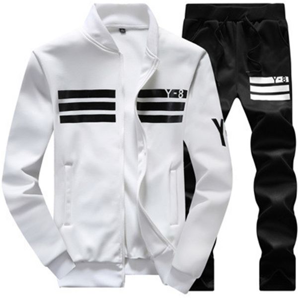 

men's tracksuits 2021 casual suit autumn student's korean sportswear thin veet zipper sweater coat two piece, Gray