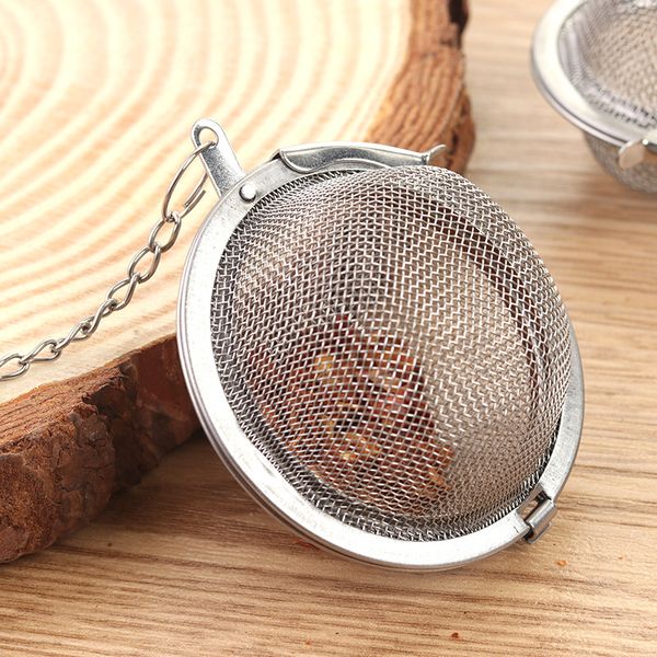

durable stainless steel tea infuser strainer sphere locking spice herb tea ball mesh infusers filter strainers teaware kitchen accessories j