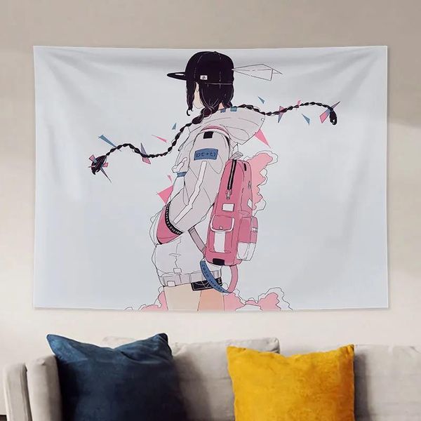 

tapestries tapestry background cloth hanging student dormitory bedroom bedside decoration wall covering anime girls room