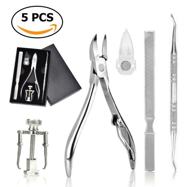 

nail art kits ingrown toenail tool 5pcs professional treatment pedicure stainless steel clippers, for & thick