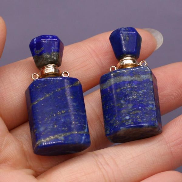 

charms selling natural stone fashion semi-precious perfume bottle diy for making jewelry accessories 15x34mm, Bronze;silver