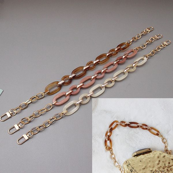 

acrylic shoulder bag strap chic resin chain strap for diy handbag handles detachable crossbody bag straps bag accessories, Black