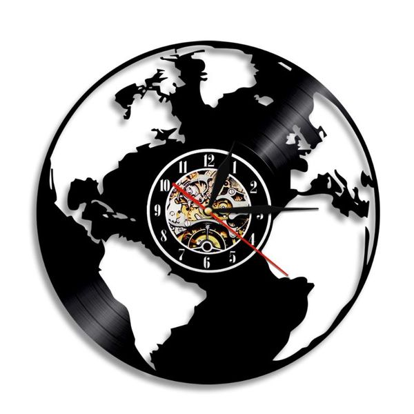 

silhouette backlight travel around the record wall clock modern design home decor art watch gift clocks