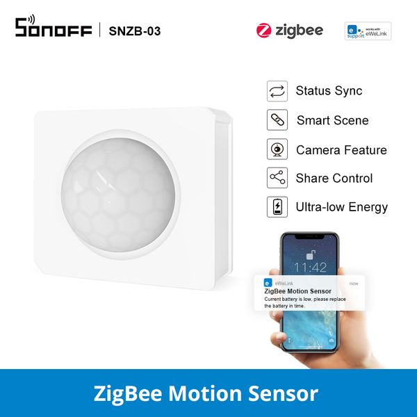 

sonoff snzb-03 zigbee motion sensor detect motion and trigger alarm instant alert notifaication to ewelink app
