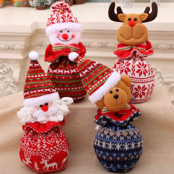 

christmas new children's gift bag knitted wool closure apple bag candy gift