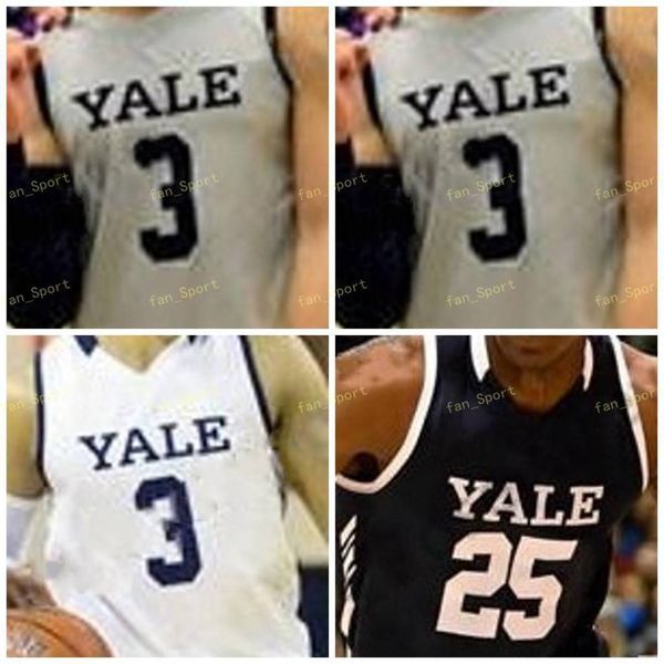

ncaa college yale basketball jersey 10 matthue cotton 11 michael feinberg 14 jameel alausa 20 paul atkinson custom stitched, Black