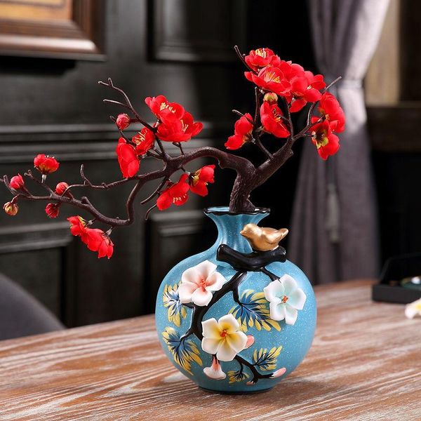 

vases ceramic vase 3d stereoscopic with artificial flower living room entrance ornaments home decorations