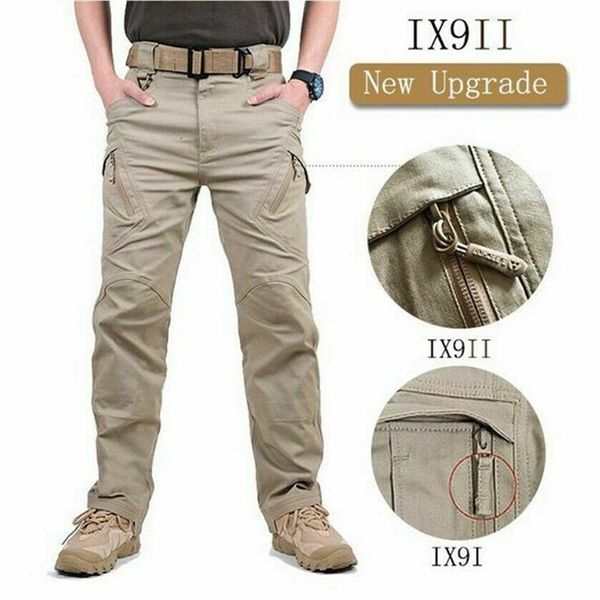 

men's jeans military tactical trousers of the city breathable casual men dry quickly swat combat men's multi-pocket dwaterpro wate, Blue
