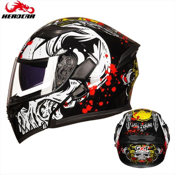 

motorcycle helmets removable double lens racing helmet casco motocross casque moto men women flip up accesorios para