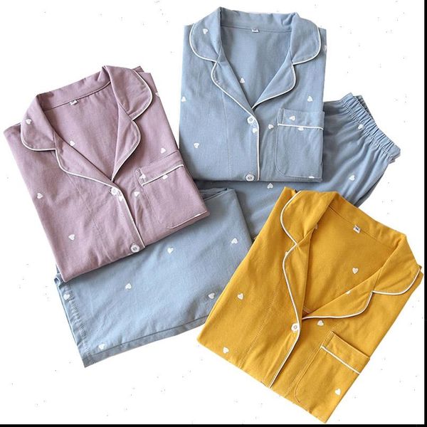 

autumn winter knitted cotton womens sleepwears pajamas set loose lapel thin homewear long sleeved large size soft living clothes, Black;red