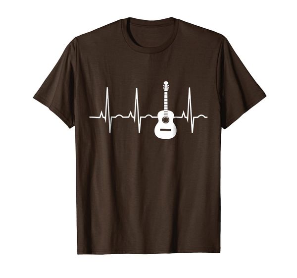 

acoustic guitar heartbeat - guitar musician gifts t-shirt, White;black