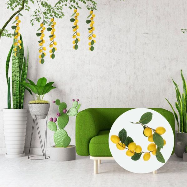 

decorative flowers & wreaths 1pc hanging vine simulation rattan for decor (yellow)