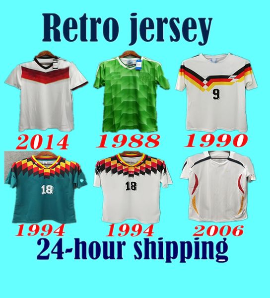 

1990 1994 1988 retro version #11 klose soccer jersey #18 klinsmann #10 matthias home away shirts jersey, Black;yellow