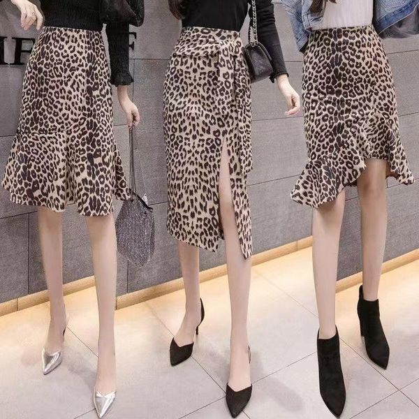 

skirts autumn winter leopard for women sexy, Black