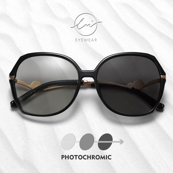 

sunglasses lm pochromic polarized women fashion sun glasses vintage ladies eyewear uv400 lunette de soleil femme, White;black