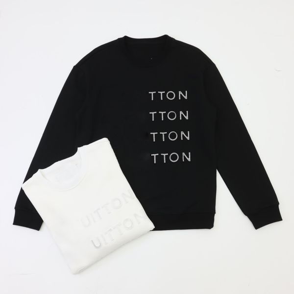 

men's cotton sweatshirt loose ladies sweater diamond letters black and white couple clothing casual autumn and winter 005