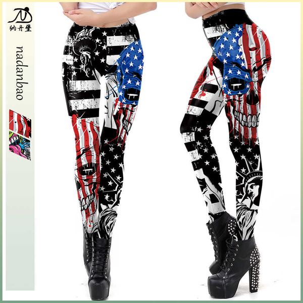 

new 2021 dark style 3d digital print bottomed casual pants kdk2207, Black