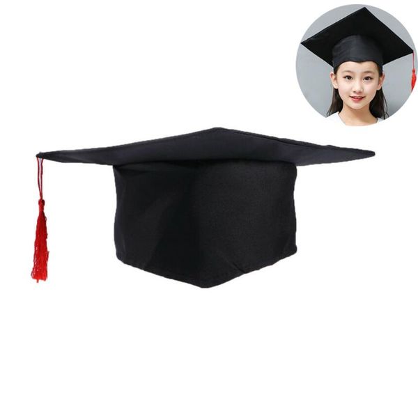 

party hats children graduation hat kindergarten primary school ceremony costume accessory doctoral cap with red tassel