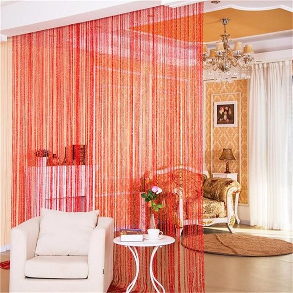 

curtain & drapes 4 colors 1*2m door string rare flat silver ribbon thread fringe window panel room divider cute strip tassel for wedding