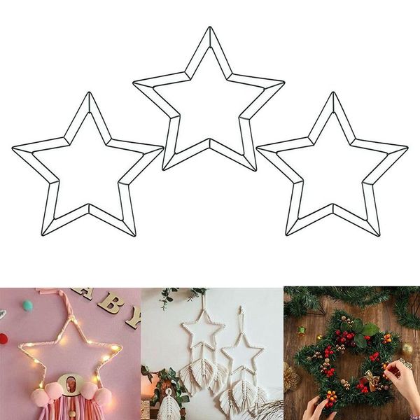 

decorative flowers & wreaths metal wire wreath frame star-shaped garland ring hanging holiday wedding christmas decor